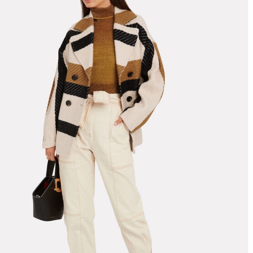 Ulla Johnson Zayn Gold Fitted Knit Turtleneck Sweater Top Size Women Small